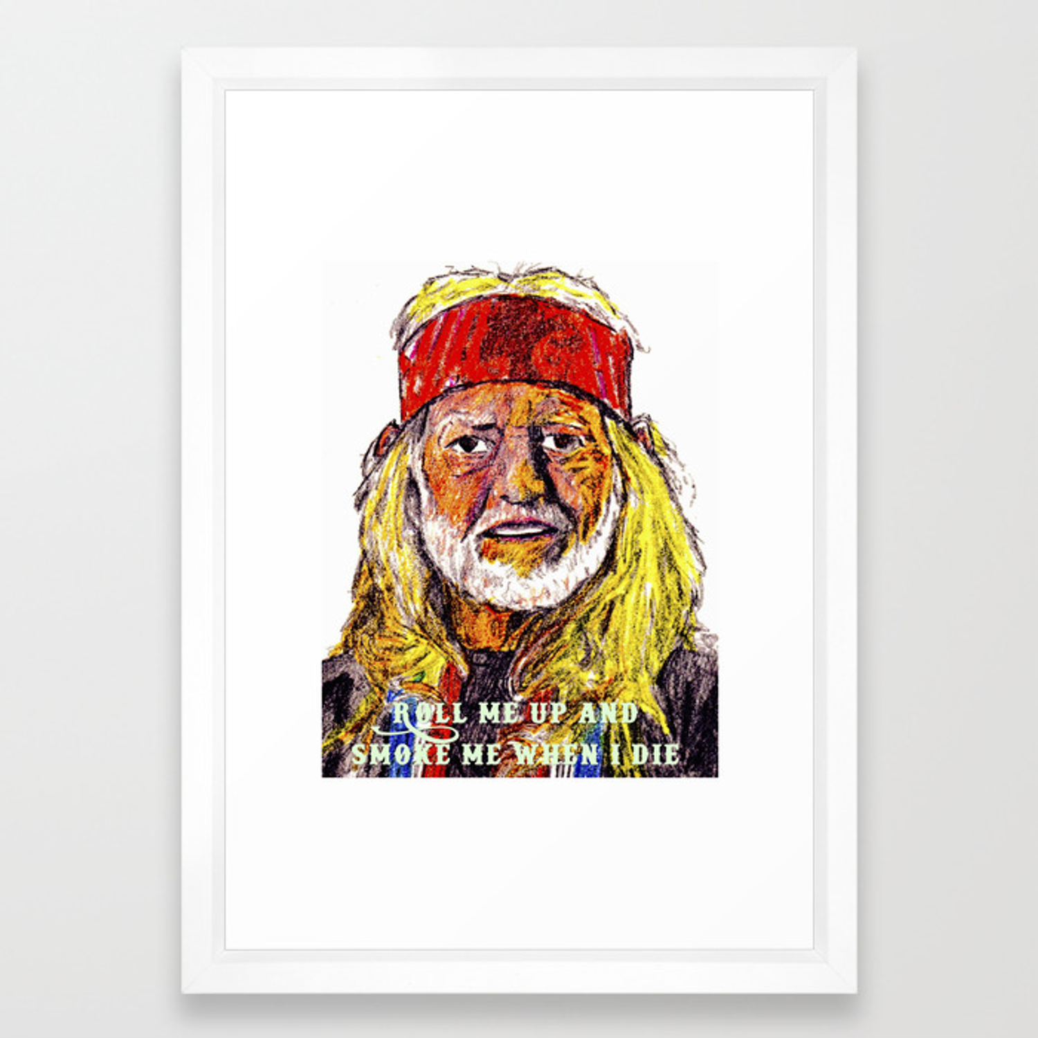 Willie Nelson Framed Art Print 1500x1500 Willie Nelson Framed Art Print