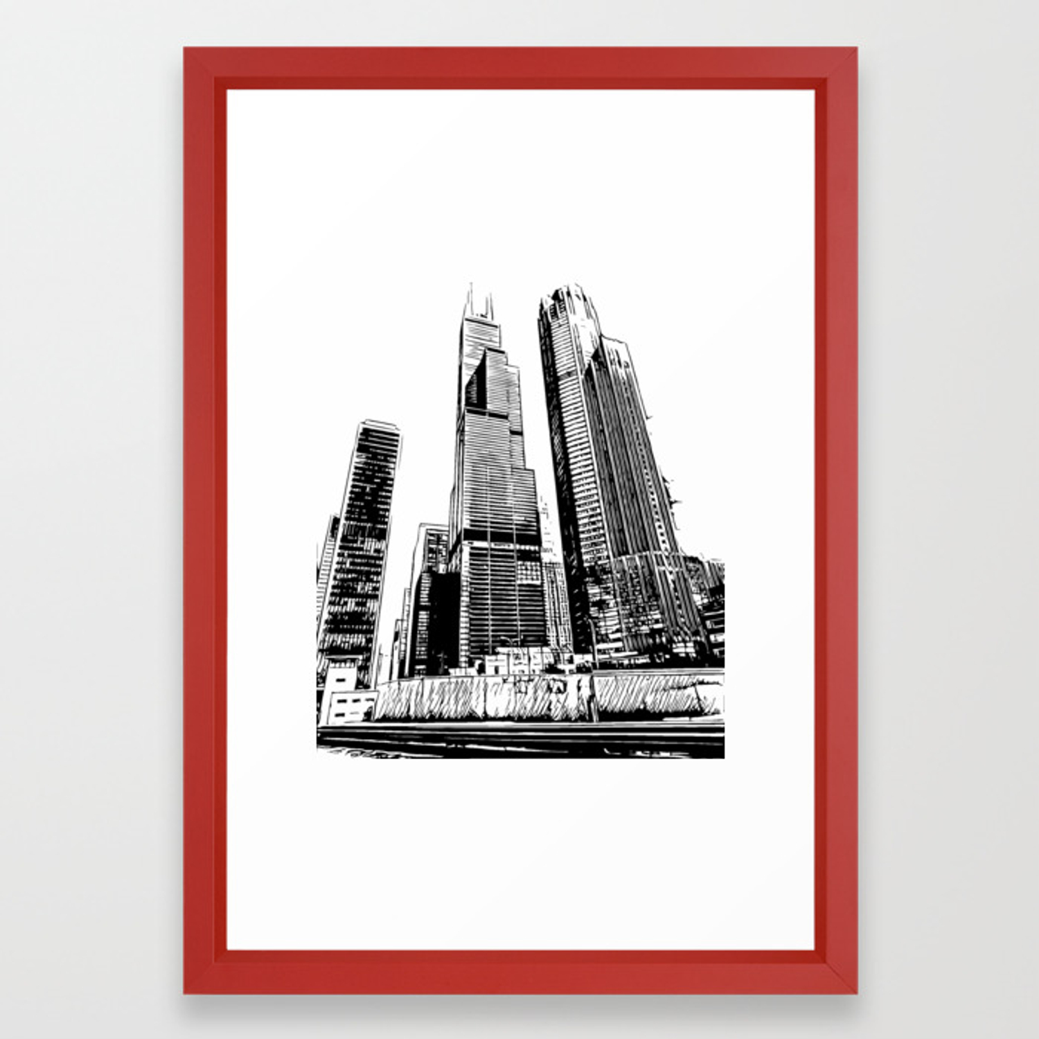 1500x1500 Chicago's Willis Tower Framed Art Print