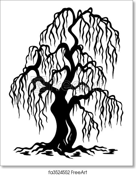 450x580 Free Art Print Of Willow Tree Silhouette Willow Tree Silhouette