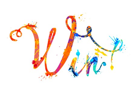 450x327 Win Vector Calligraphic Word Of Splash Paint Royalty Free Vector