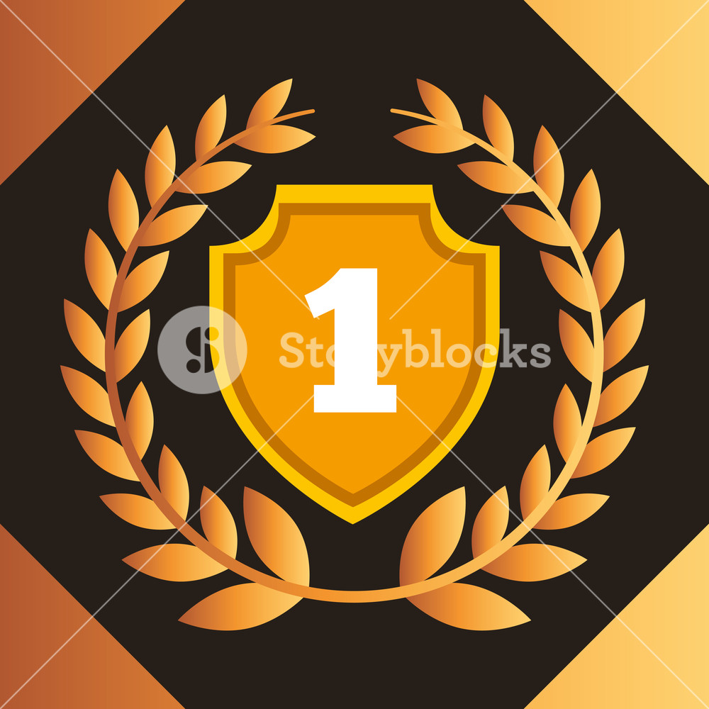 1000x1000 Movie Awards Number One Win Vector Illustration Royalty Free Stock