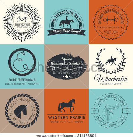 450x470 Equine Vintage Vector Logo Perfect Horse Related Business Symbols