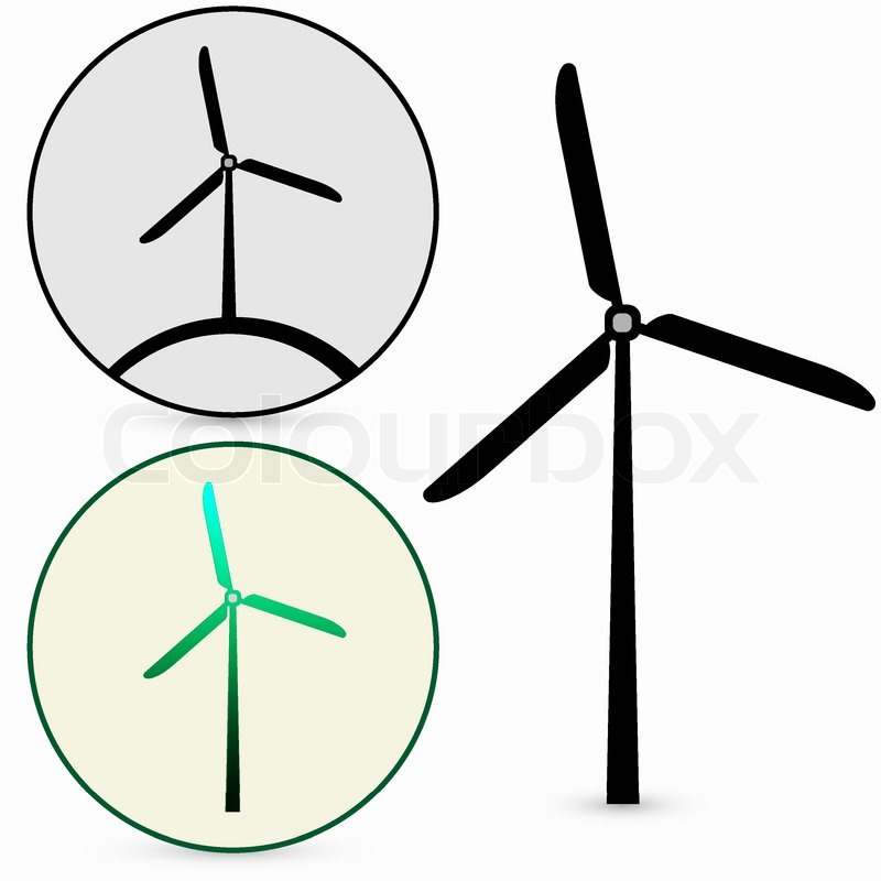 800x800 Wind Turbine, Vector Stock Vector Colourbox