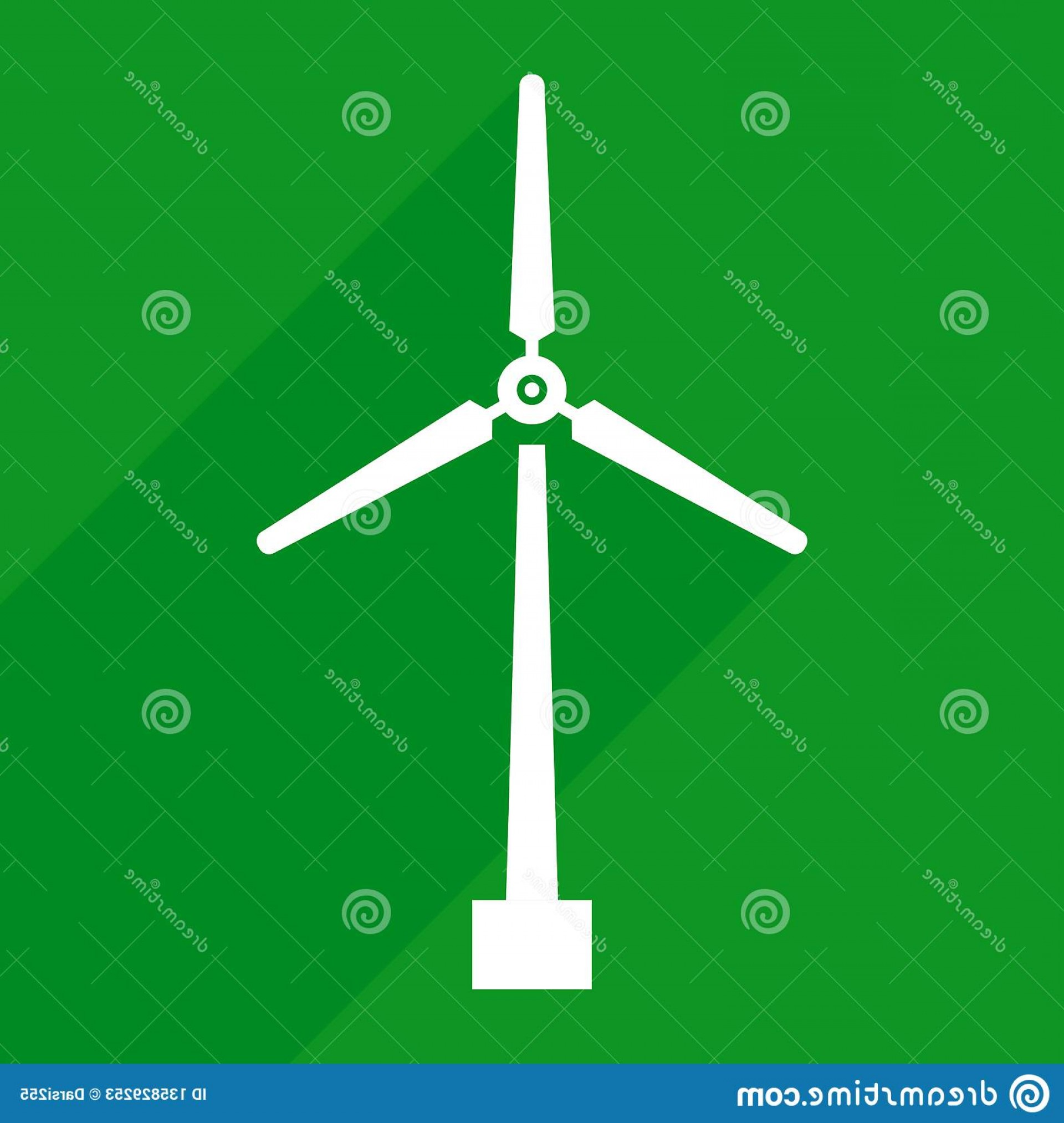 1920x2026 Wind Turbine Icon Long Shadow Green Energy Symbol Simple Windmill