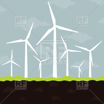 400x400 Ecologically Wind Turbines Vector Image Of Objects