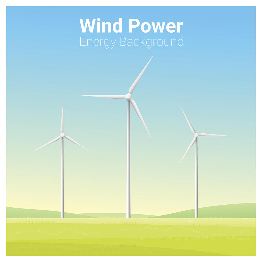 900x900 Energy Concept Background With Wind Turbine Vector