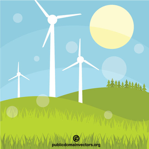 500x500 Wind Turbines Vector Clip Art