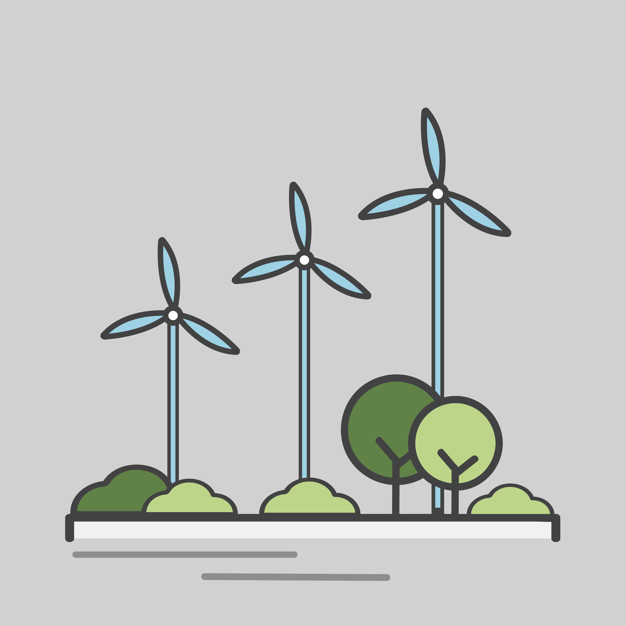 626x626 Illustration Of An Energy Generating Wind Turbine Vector Free