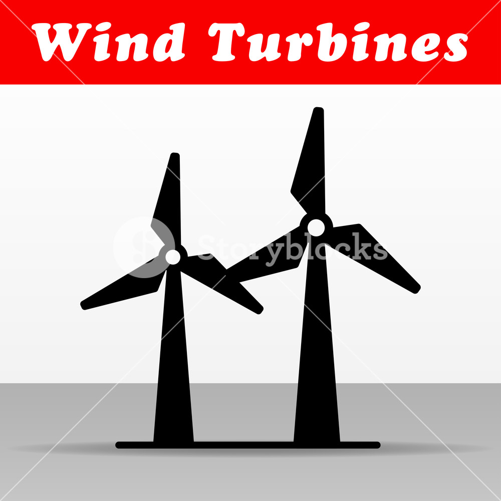 1000x1000 Illustration Of Wind Turbines Vector Icon Design Royalty Free