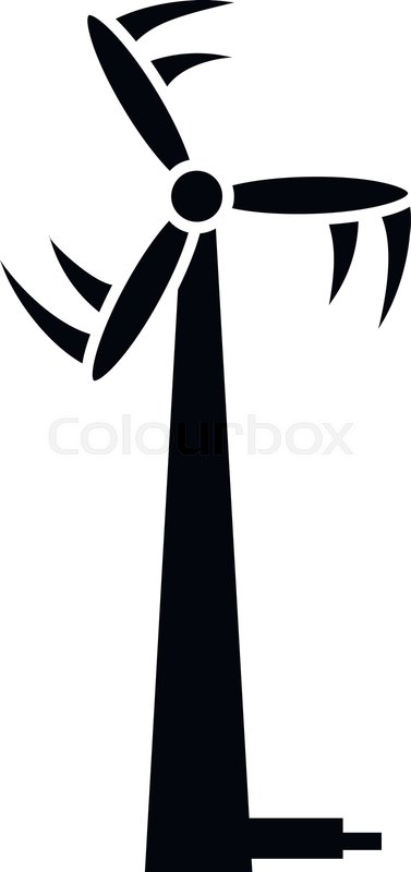 377x800 Modern Wind Turbine Icon Simple Stock Vector Colourbox