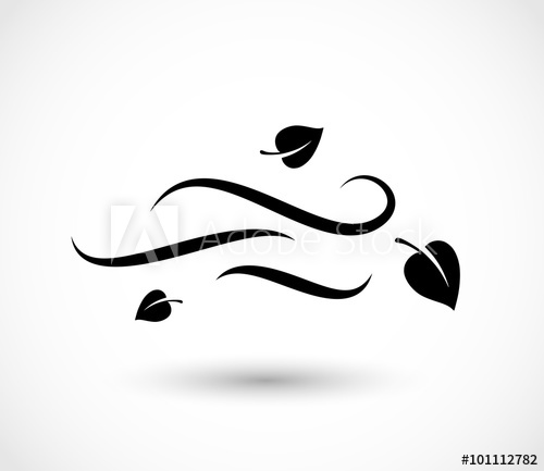 500x433 Leaves And Wind Icon Vector
