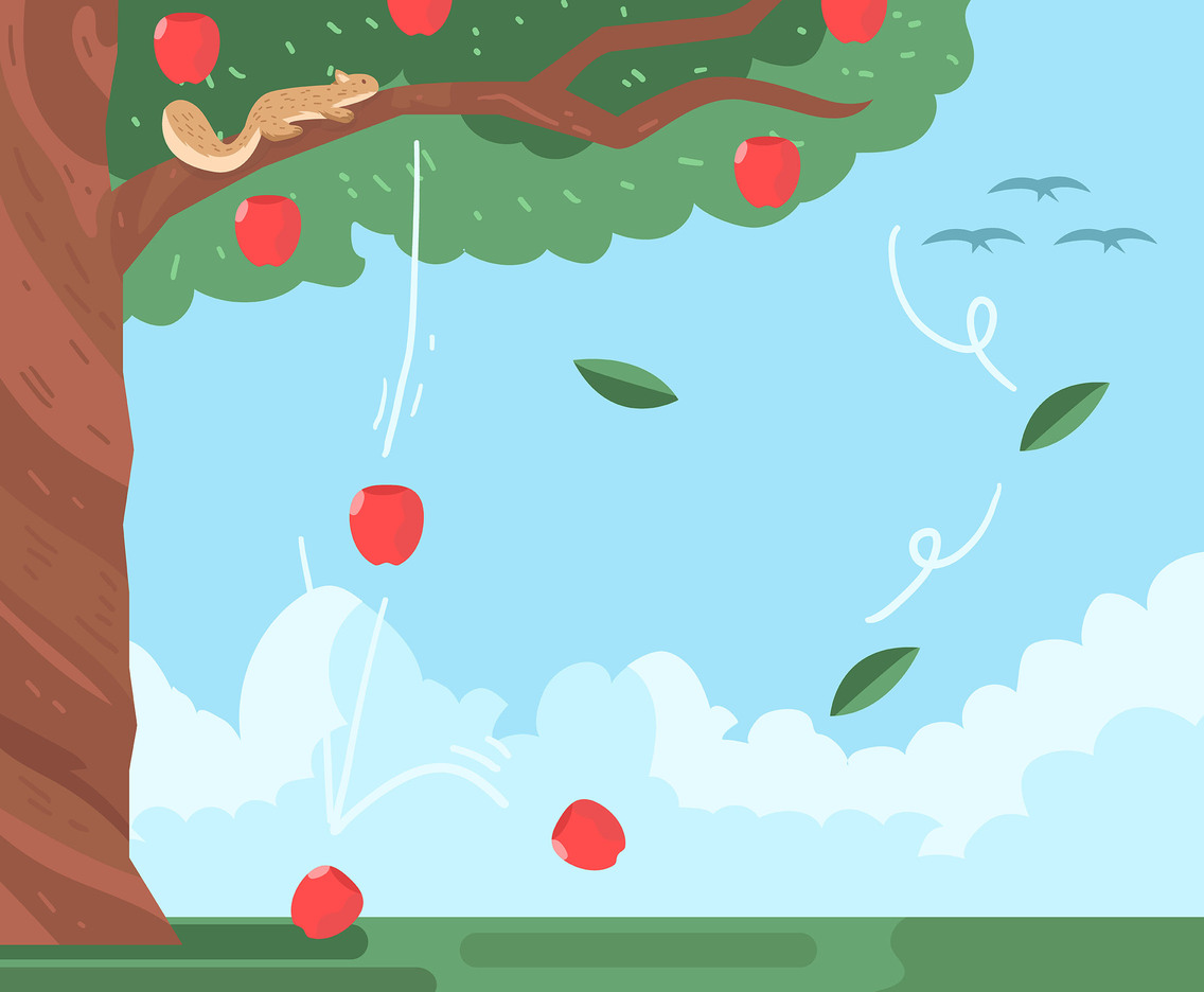 Apple Tree And Wind Vector Vector Art Graphics 1136x936 Apple Tree And Wind Vector Vector Art Graphics