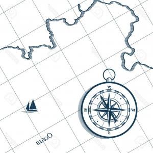 300x300 Photostock Vector Map And Compass Nautical Wind Rose Vector