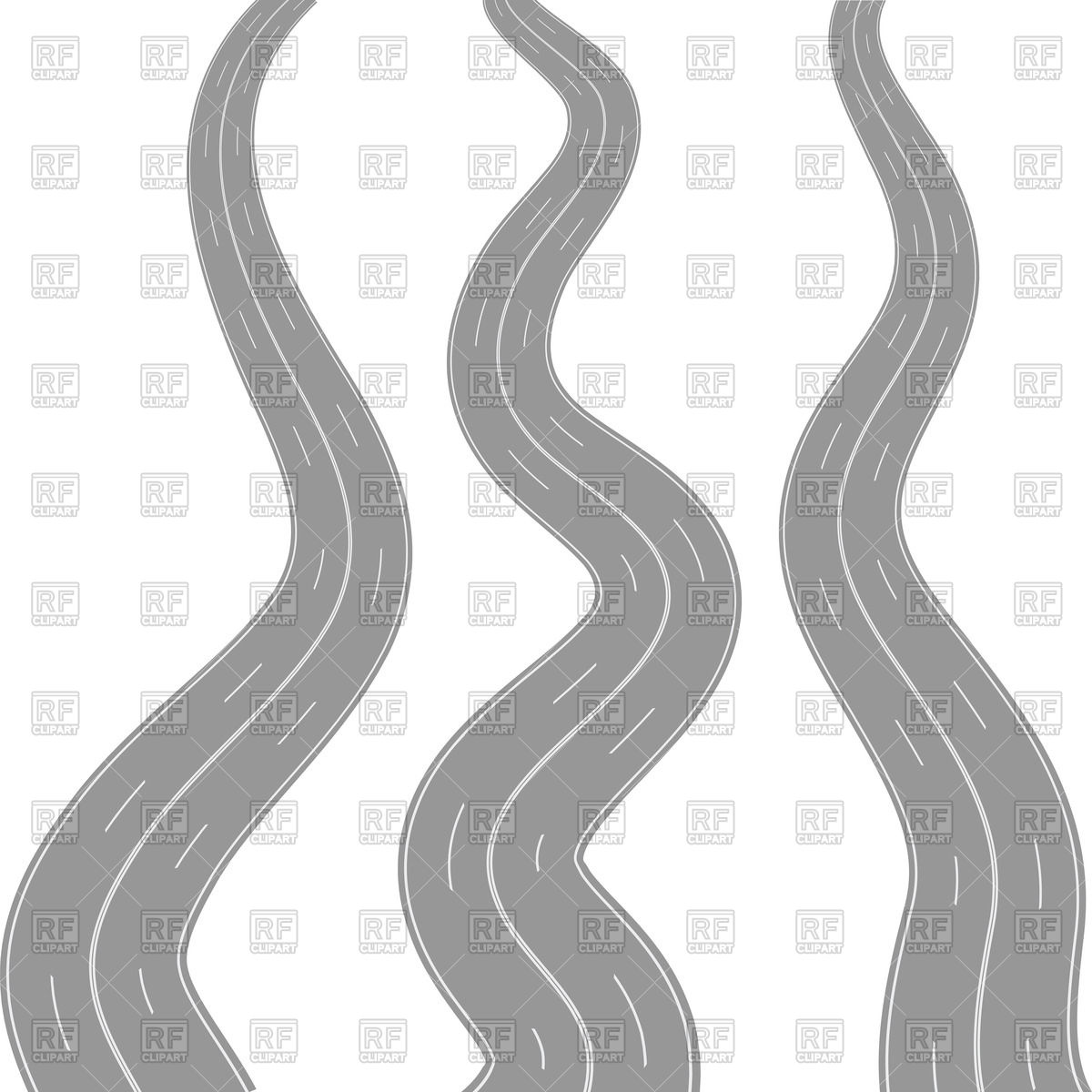 1200x1200 Winding Roads Vector Image Of Objects
