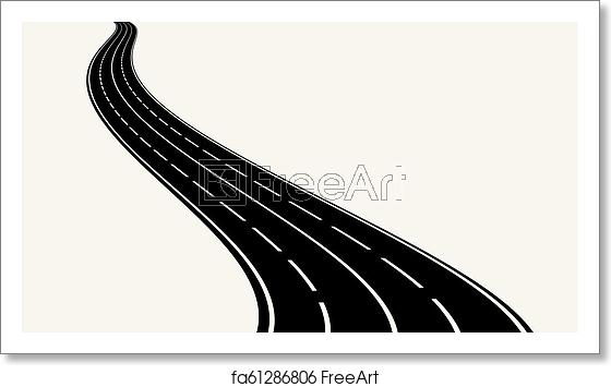 560x355 Free Art Print Of Vector Illustration Of Winding Road Vector