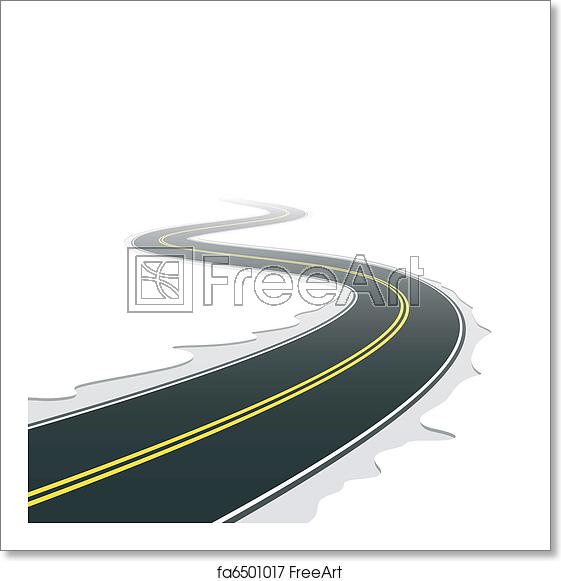 561x581 Free Art Print Of Winding Road Vector Illustration Of A Winding