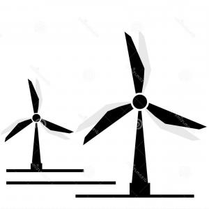300x300 Stock Illustration Windmill Mill Line Icon Shadow Vector