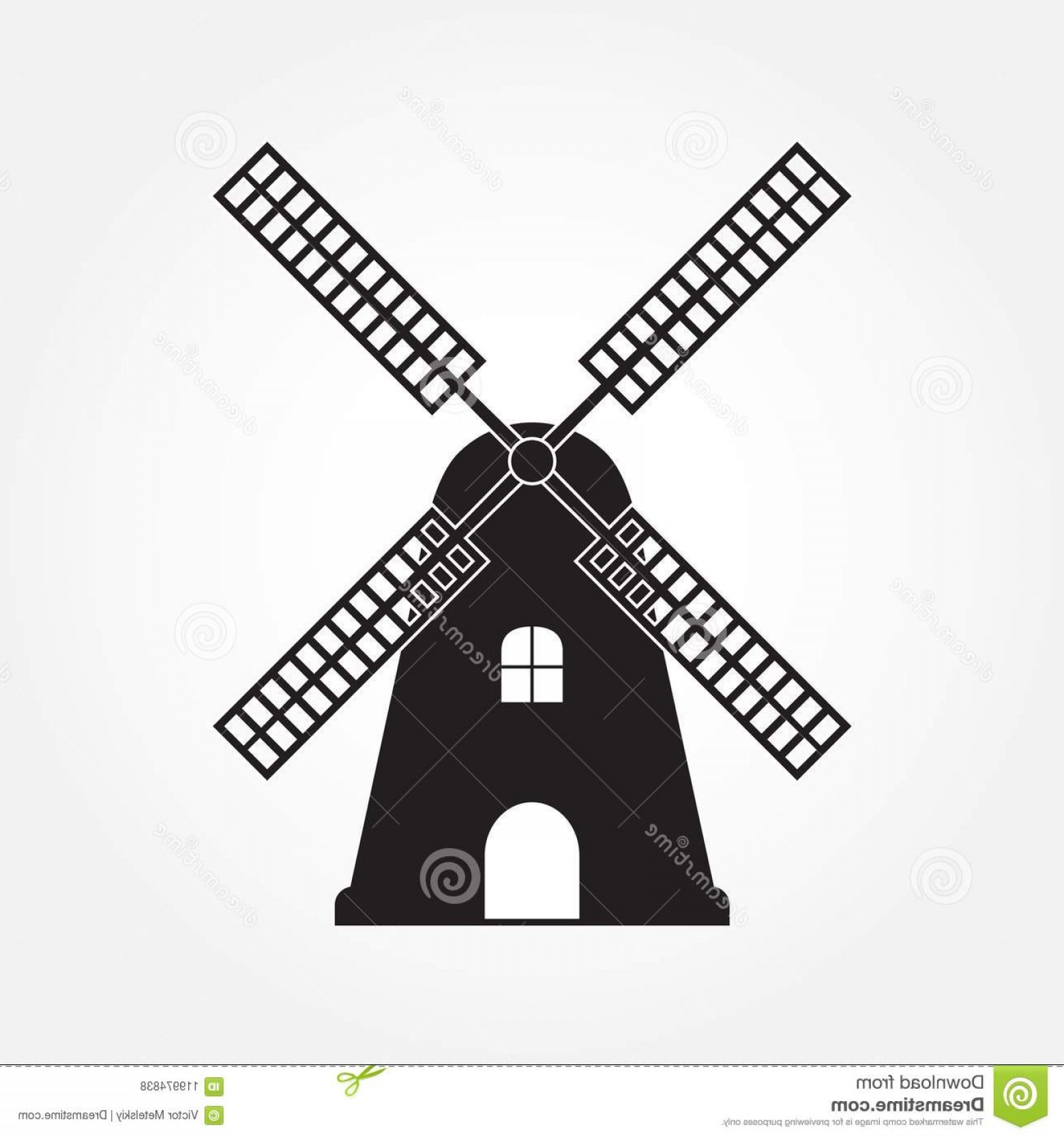 1560x1668 Windmill Icon Sign Isolated White Background Mill Symbol Vector