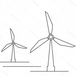 300x300 Windmill Silhouette With Grass Vector Catamart