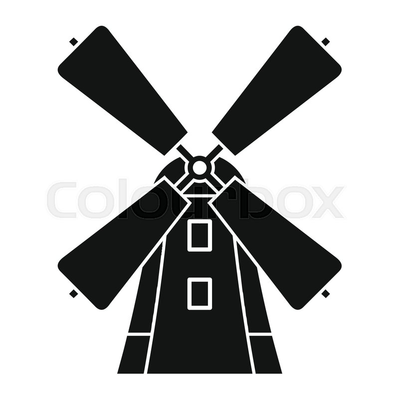 800x800 Windmill Icon In Black Simple Stock Vector Colourbox