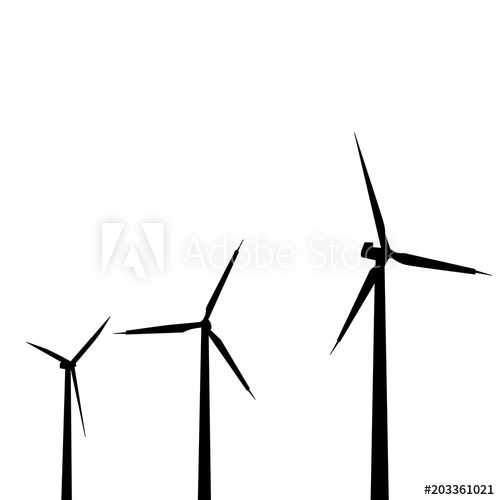 500x500 Isolated, Windmill Silhouette