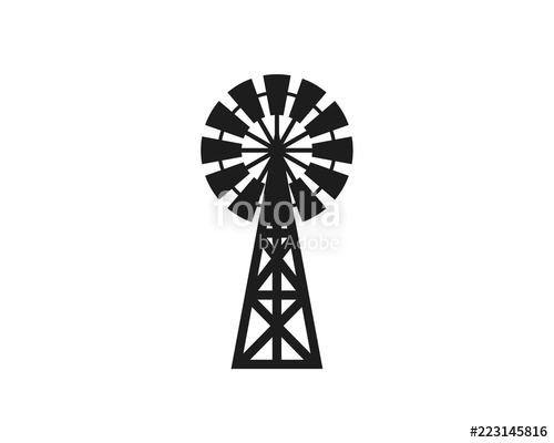 500x400 Windmill Silhouette Stock Image And Royalty Free Vector
