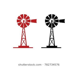 325x280 Black And Red Windmill Illustration Symbol Logo Vector Windmills