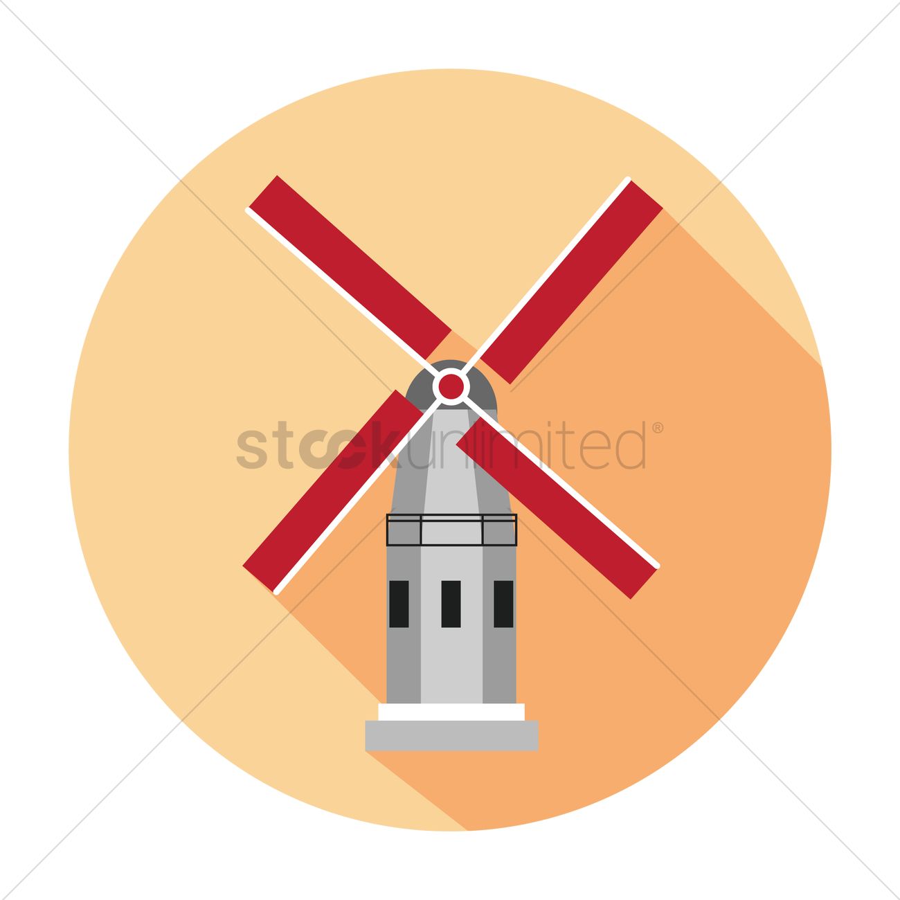 1300x1300 Free Windmill Vector Image