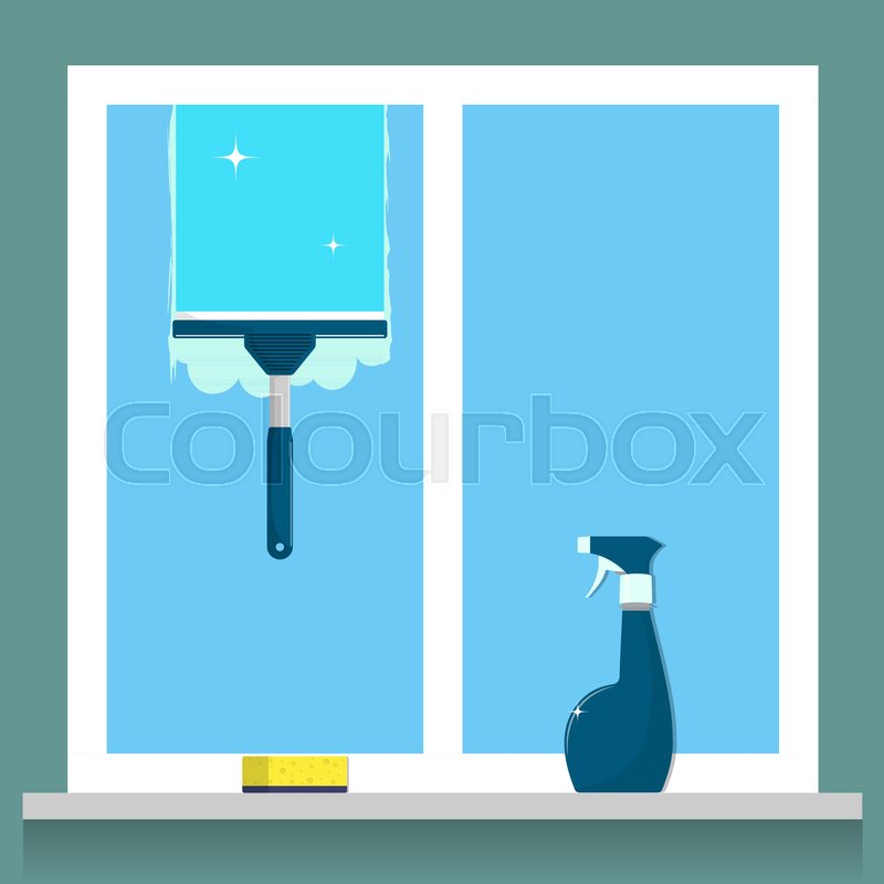 800x800 Window Cleaning Glass Scraper Glides Stock Vector Colourbox