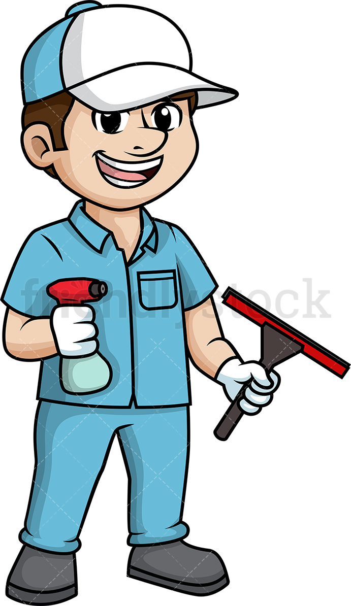 Male Window Cleaner Cartoon Clipart Vector 691x1194 Male Window Cleaner Cartoon Clipart Vector