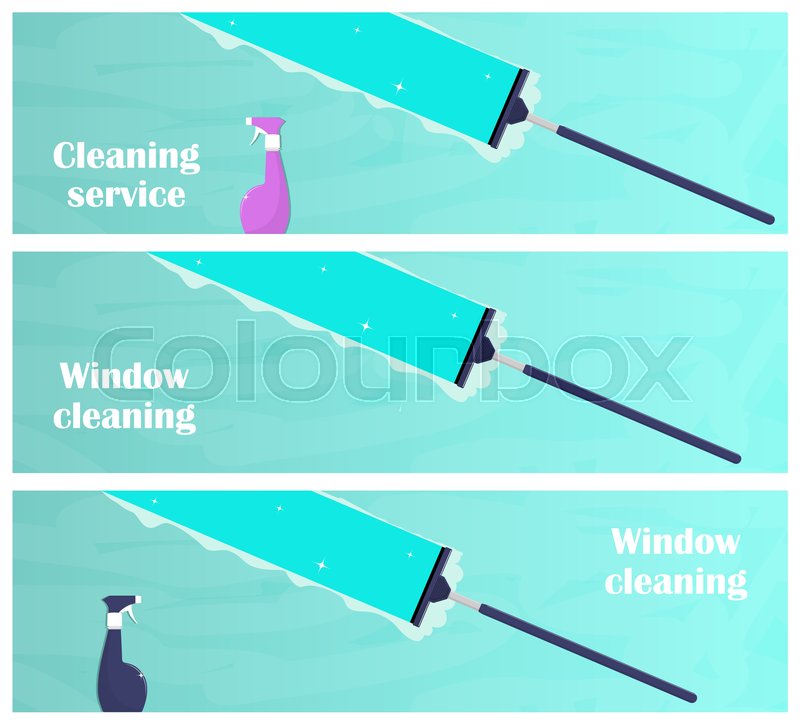Window Cleaning Horizontal Banners Stock Vector Colourbox 800x725 Window Cleaning Horizontal Banners Stock Vector Colourbox
