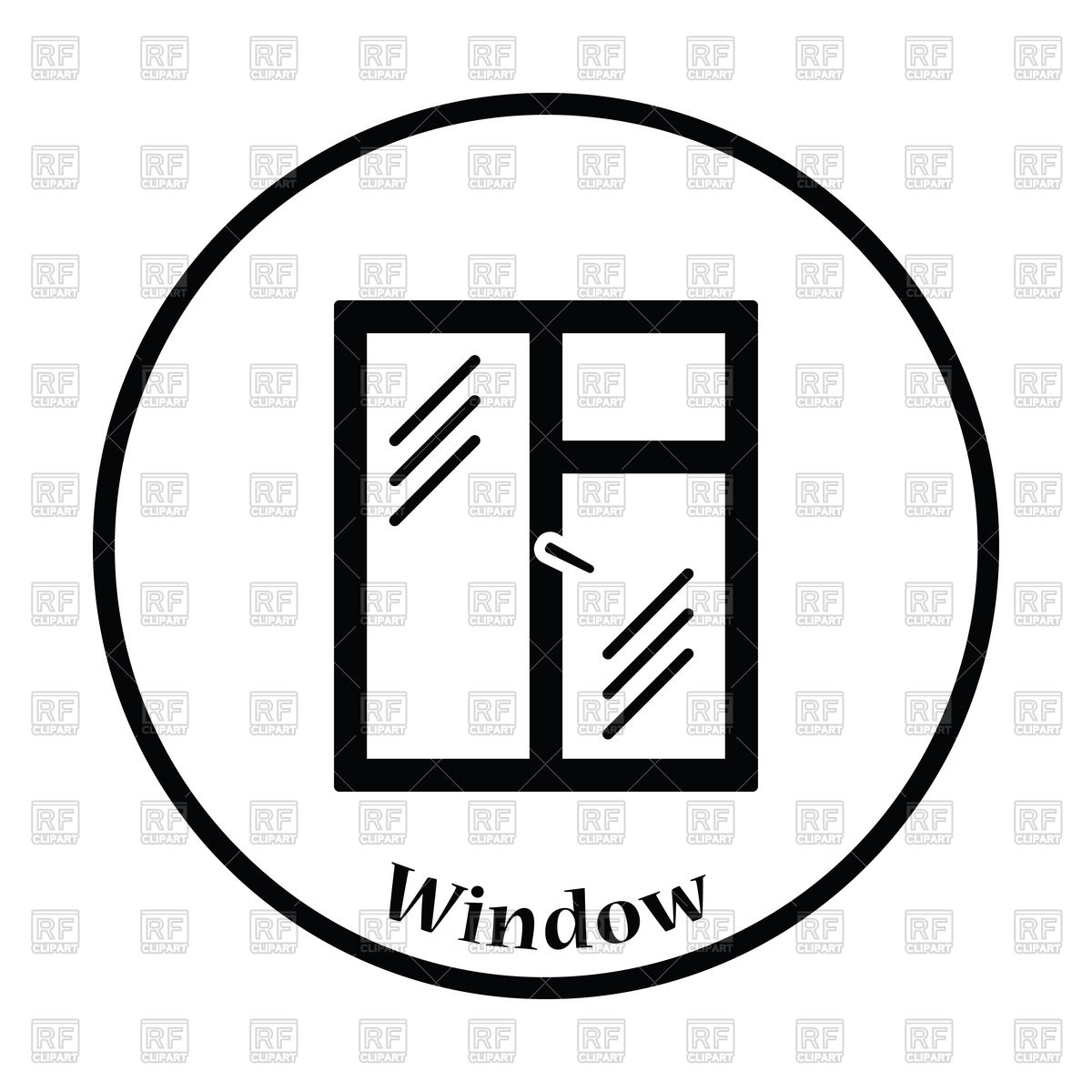 Thin Circle Design Icon Of Closed Window Frame Vector Image 1200x1200 Thin Circle Design Icon Of Closed Window Frame Vector Image