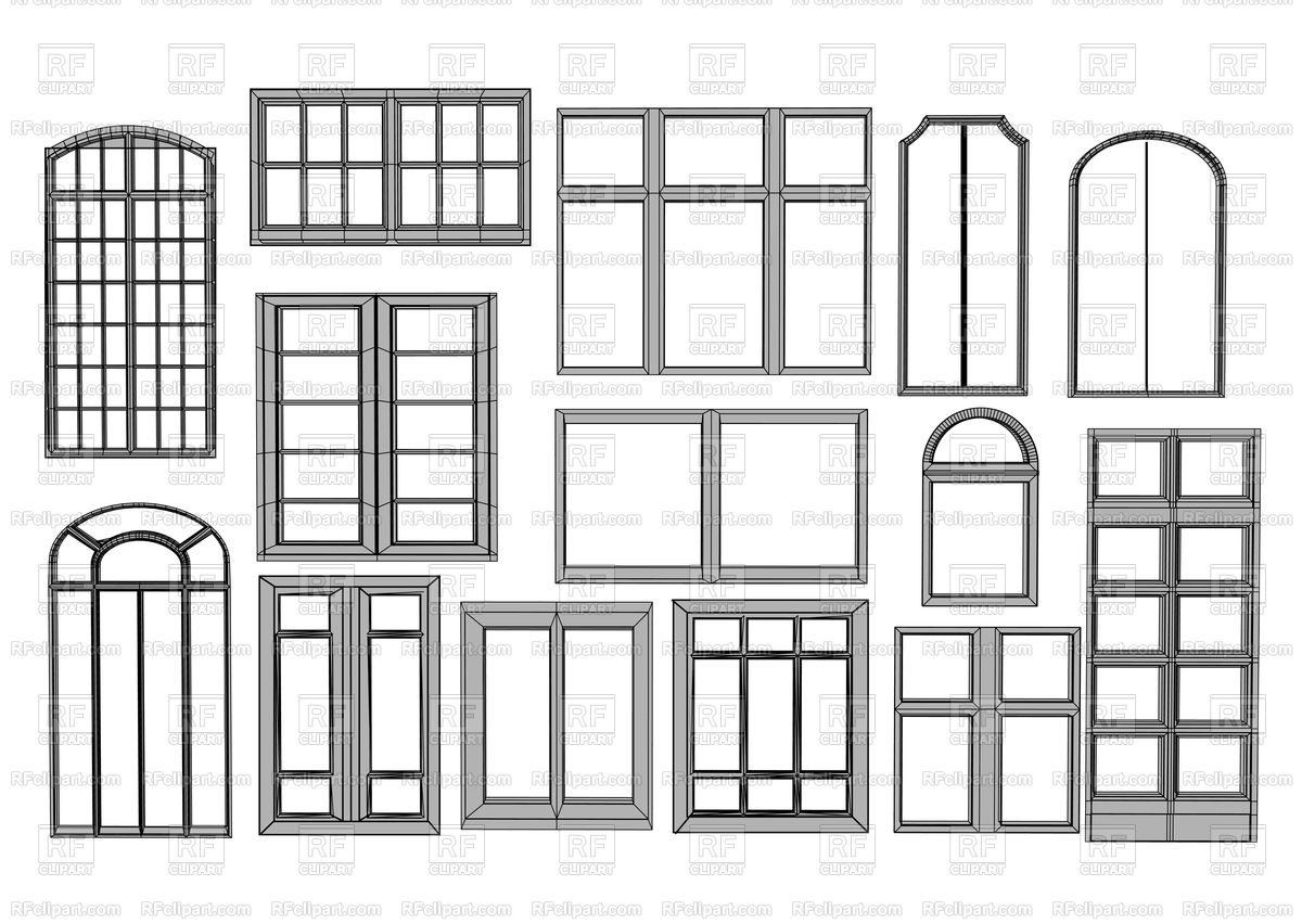 1200x852 Set Of Windows Vector Image Of Architecture, Buildings Arkela
