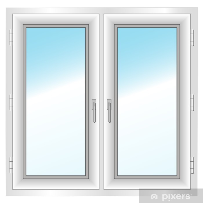 700x700 Plastic Closed Double Window Vector Illustration Wall Mural