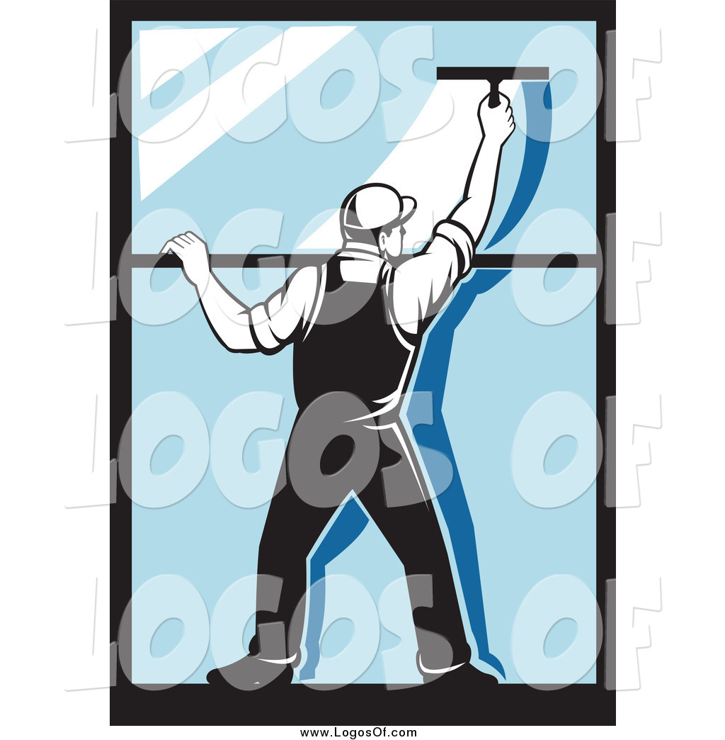 1024x1044 Vector Clipart Of A Rear View Of A Retro Window Washer Using