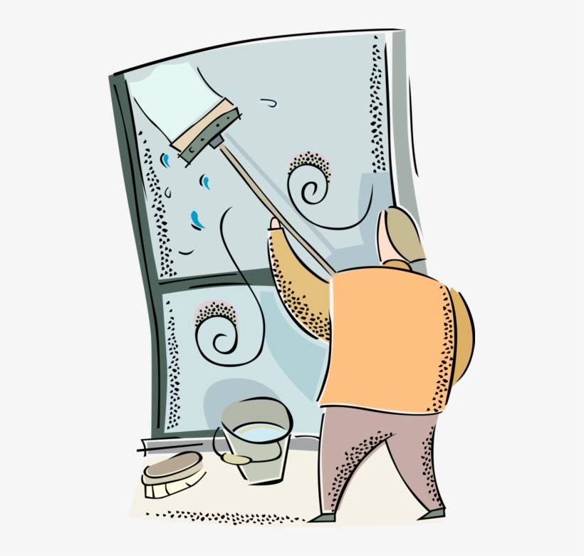 820x780 Vector Illustration Of Window Washer Cleaning And Washing