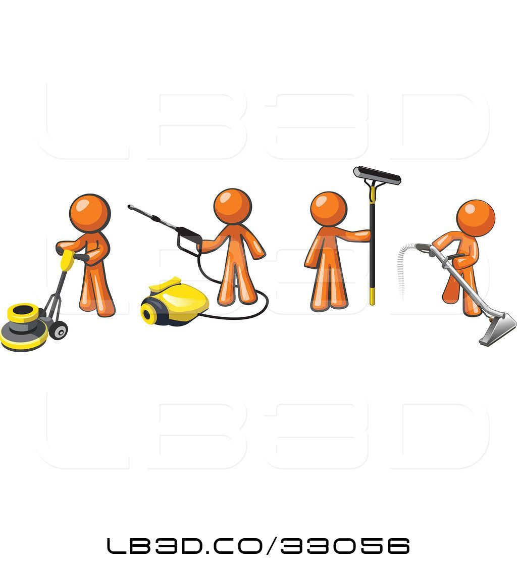 1024x1124 Vector Illustration Of Orange Men Operating A Pressure Washer