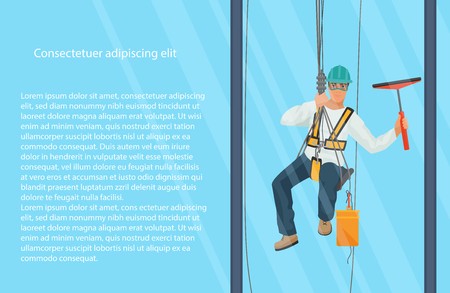 450x293 Washer Wash The Windows Of Modern Skyscraper Vector Profesional