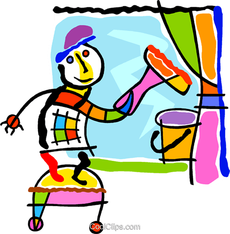 472x480 Window Washer Royalty Free Vector Clip Art Illustration