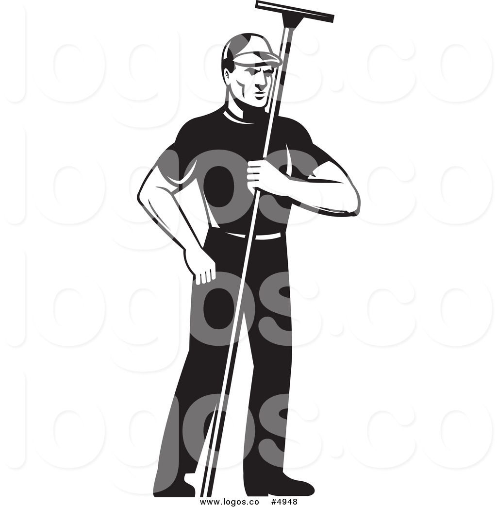 1024x1044 Royalty Free Vector Of A Black And White Window Washer Logo