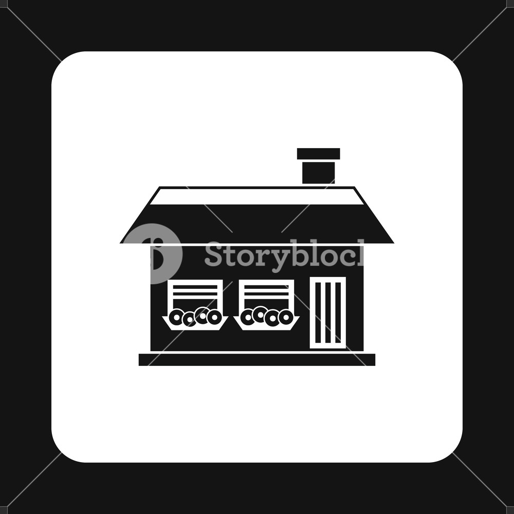 1000x1000 One Storey House With Two Windows Icon In Simple Style Isolated