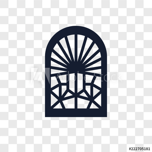 500x500 Stained Glass Window Icons Isolated On Transparent Background