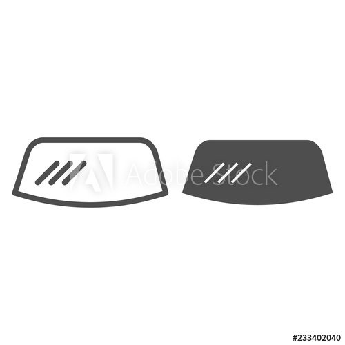 Windshield Line And Glyph Icon Windscreen Vector Illustration 500x500 Windshield Line And Glyph Icon Windscreen Vector Illustration