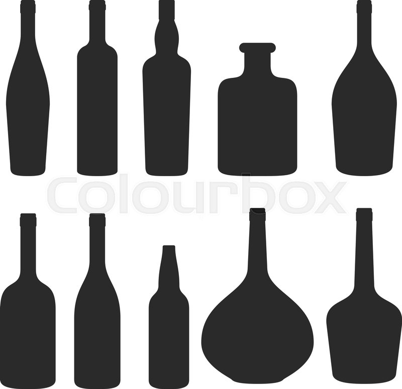 800x775 Set Of Wine Bottles Silhouette Vector Stock Vector Colourbox