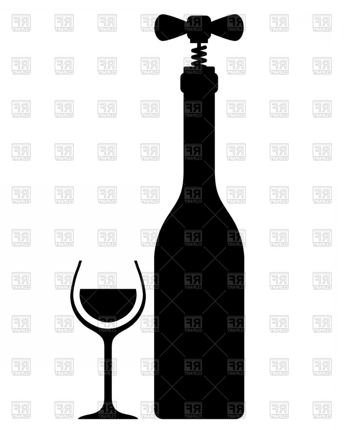 1152x1440 Silhouette Of Wine Bottle With Corkscrew Vintage Wine Sampling