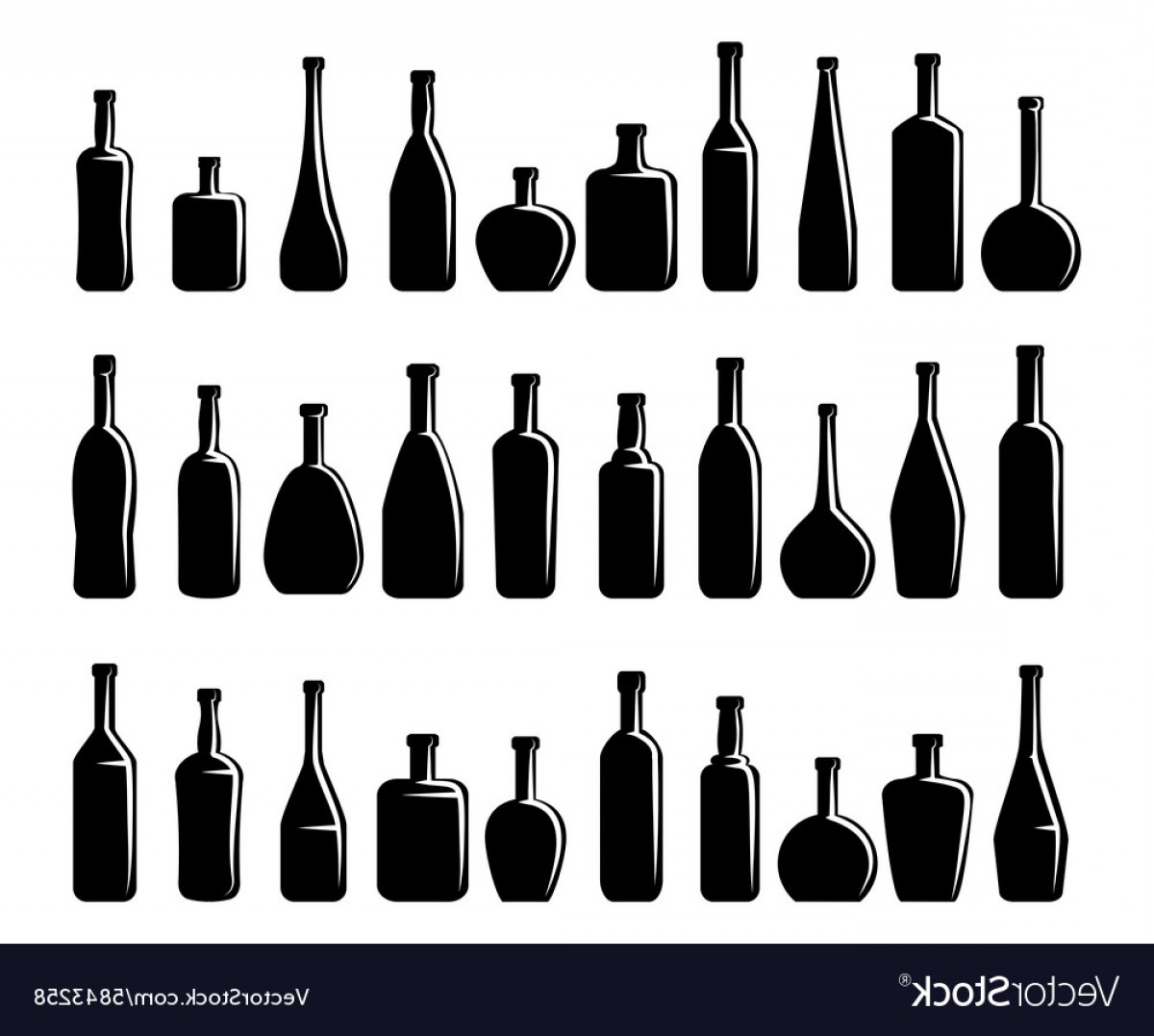 1200x1077 Wine And Beer Bottles Silhouettes Vector Hoodamathrun