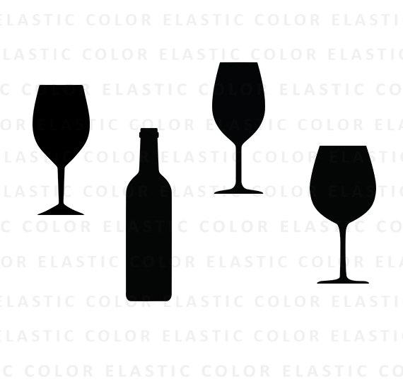 570x550 Wine Glass Wine Glasses Clipart Vector Wine Bottle Etsy