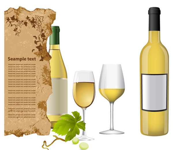 White Wine Bottle Vector Free Download 600x518 White Wine Bottle Vector Free Download