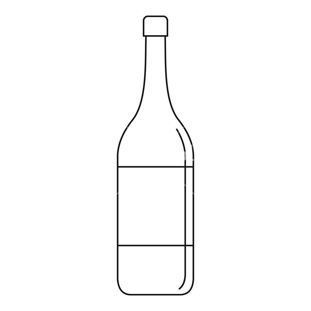1000x1000 Wine Bottle Icon Outline Illustration Of Wine Bottle Vector Icon