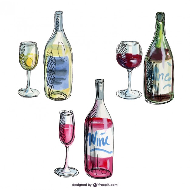 Hand Drawn Wine Bottles Vector Free Download 626x626 Hand Drawn Wine Bottles Vector Free Download